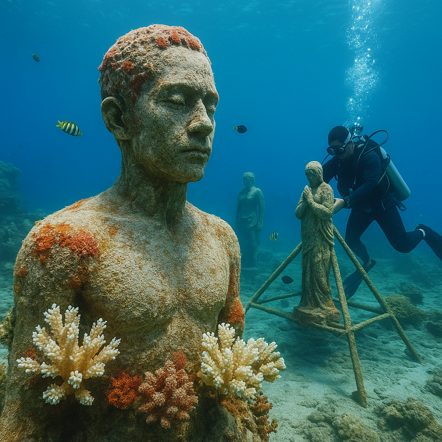 Подводные коралловые скульптуры